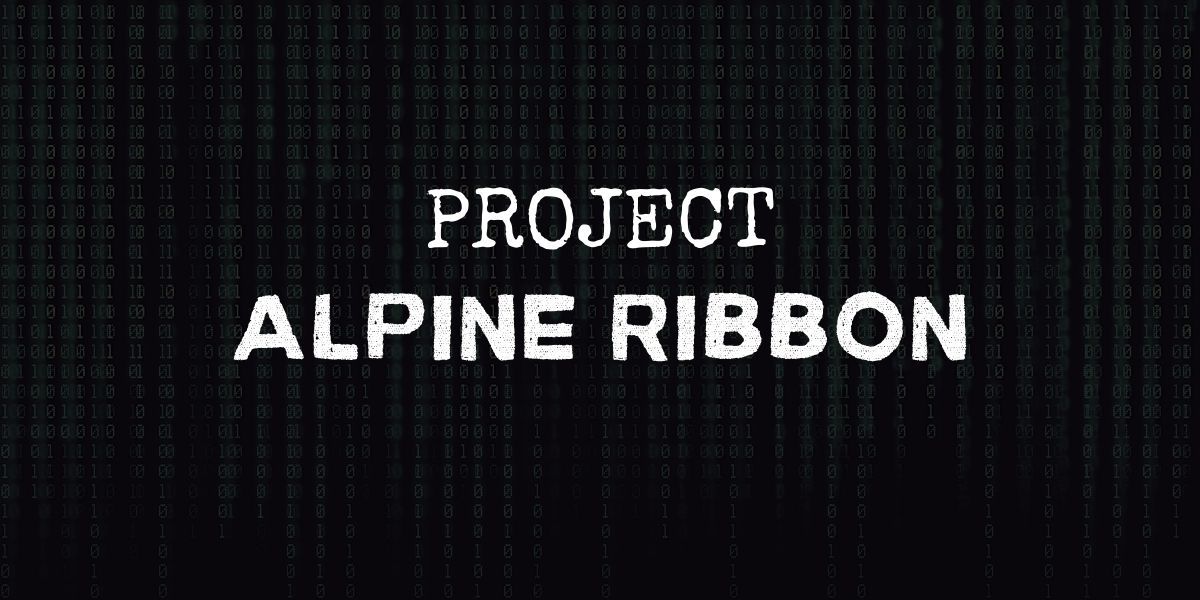 code background with text that reads "project alpine ribbon"