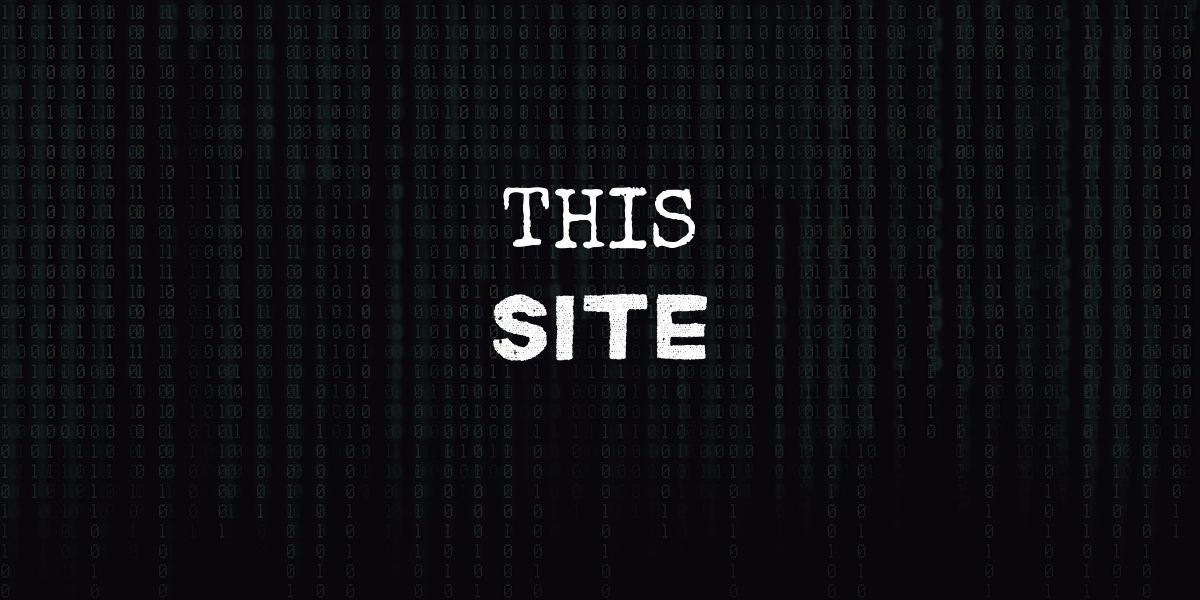 code background with text that reads "this site"