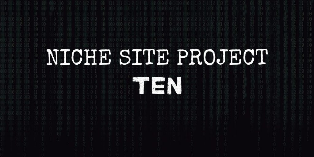 code background with text that reads "niche site project ten"