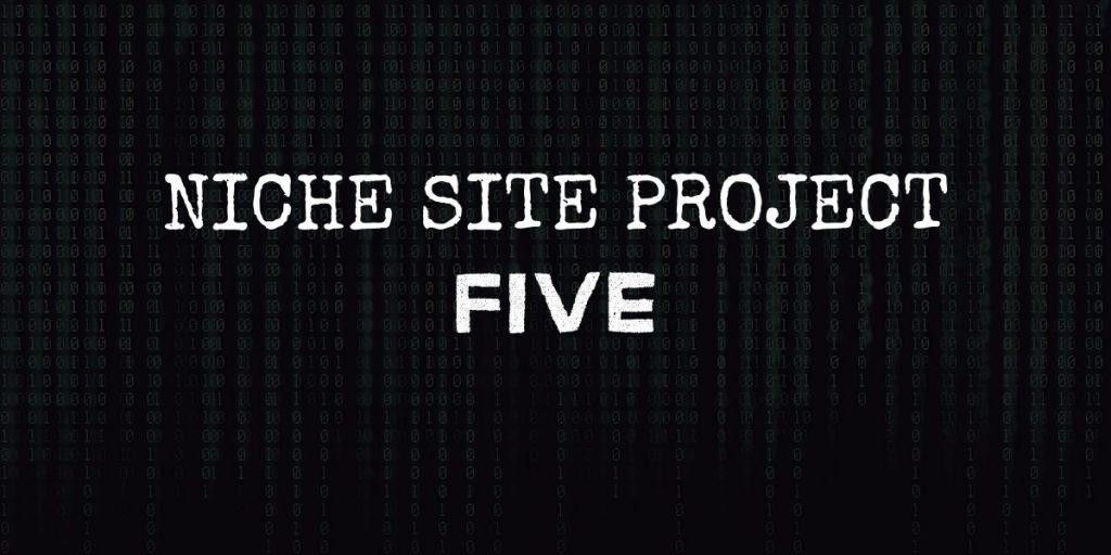 code background with text that reads "niche site project five"